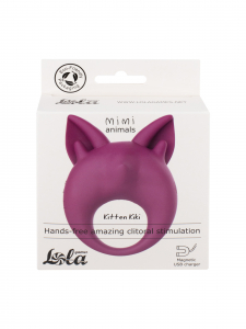 Перезаряжаемое кольцо для клиторальной стимуляции MiMi Animals Kitten Kiki Purple 7200-03lola